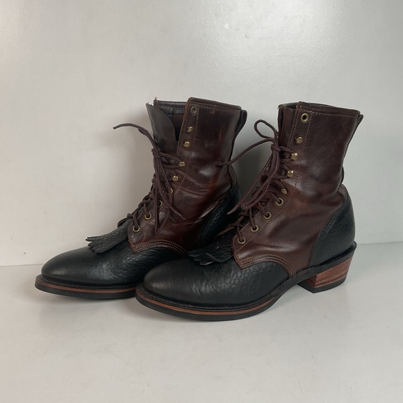 Vintage Durango Kiltie Packer Boots 10.5 D USA Made Bullhide - Picture 1 of 16